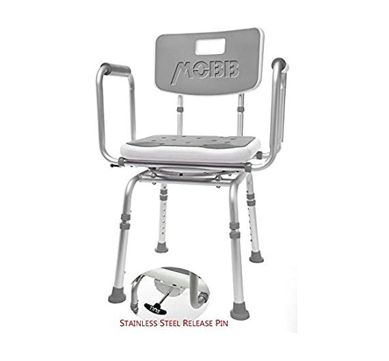 Mobb Swivel Shower Chair 2.0 MHSCII Rolling Spokes 1st in Home