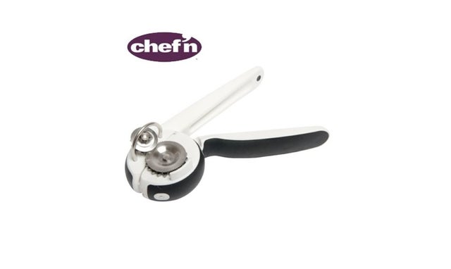 Chef'n EzSqueeze One-Handed Can Opener, 6 long, Black/White